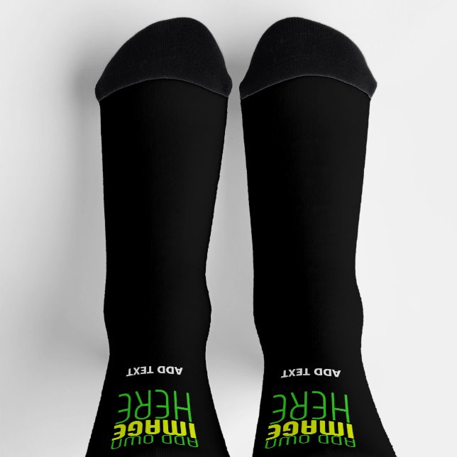 MODERN EDITABLE SIMPLE BLACK IMAGE TEXT TEMPLATE SOCKS (Top)