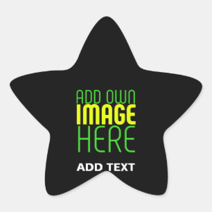MODERN EDITABLE SIMPLE BLACK IMAGE TEXT TEMPLATE STAR STICKER