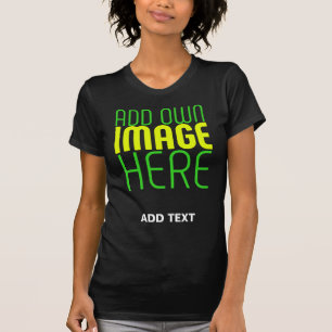 MODERN EDITABLE SIMPLE BLACK IMAGE TEXT TEMPLATE T-Shirt