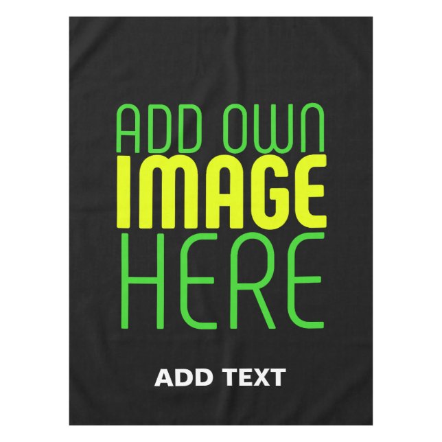 MODERN EDITABLE SIMPLE BLACK IMAGE TEXT TEMPLATE TABLECLOTH (Front)
