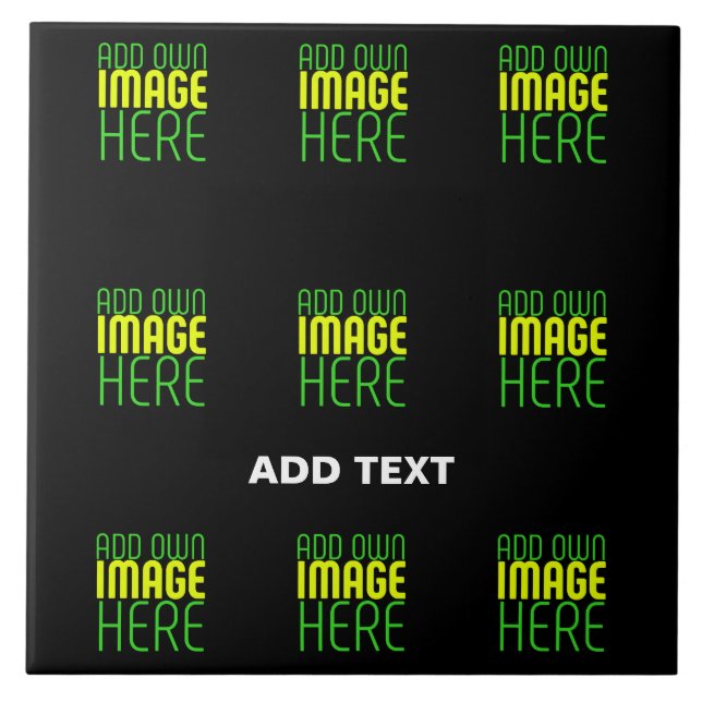 MODERN EDITABLE SIMPLE BLACK IMAGE TEXT TEMPLATE TILE (Front)
