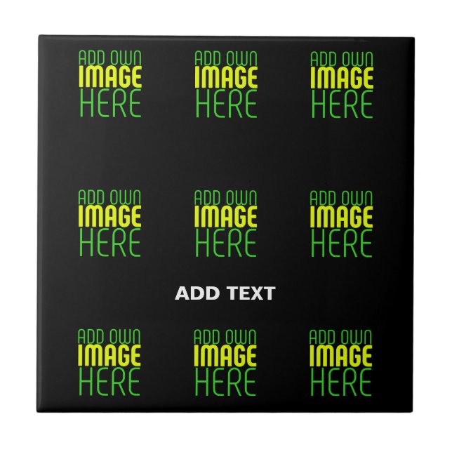 MODERN EDITABLE SIMPLE BLACK IMAGE TEXT TEMPLATE TILE (Front)