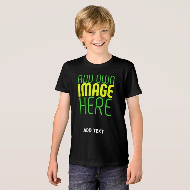 MODERN EDITABLE SIMPLE BLACK IMAGE TEXT TEMPLATE Tri-Blend SHIRT (Front Full)