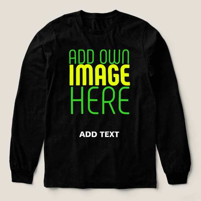 MODERN EDITABLE SIMPLE BLACK IMAGE TEXT TEMPLATE Tri-Blend SHIRT (Design Front)