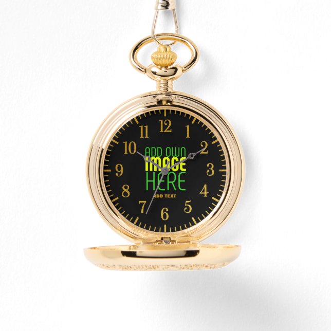 MODERN EDITABLE SIMPLE BLACK IMAGE TEXT TEMPLATE WATCH (Front)