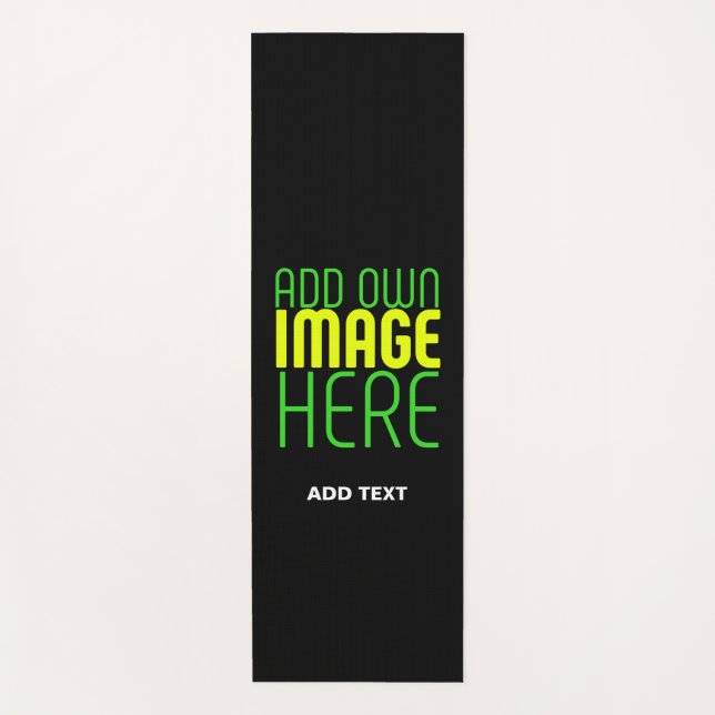 MODERN EDITABLE SIMPLE BLACK IMAGE TEXT TEMPLATE YOGA MAT (Front)