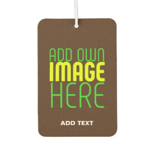 MODERN EDITABLE SIMPLE BROWN IMAGE TEXT TEMPLATE CAR AIR FRESHENER