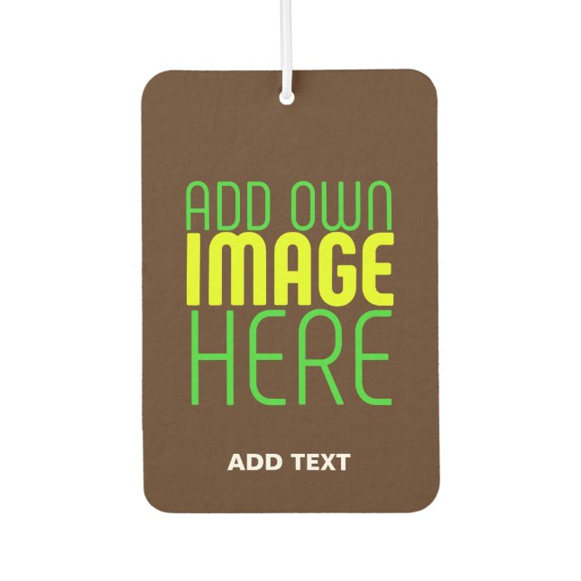 MODERN EDITABLE SIMPLE BROWN IMAGE TEXT TEMPLATE CAR AIR FRESHENER (Front)