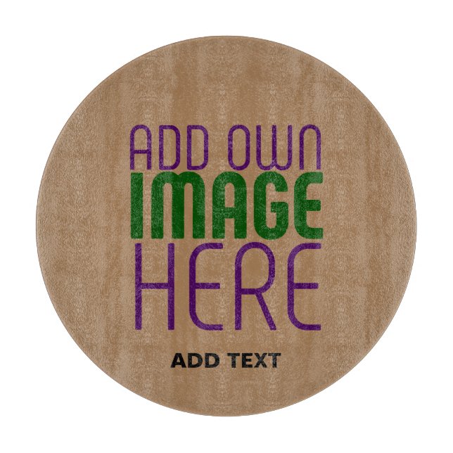 MODERN EDITABLE SIMPLE BROWN IMAGE TEXT TEMPLATE CUTTING BOARD (Front)