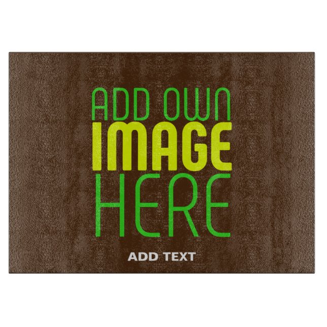 MODERN EDITABLE SIMPLE BROWN IMAGE TEXT TEMPLATE CUTTING BOARD (Front)