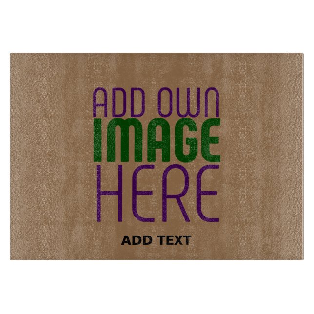 MODERN EDITABLE SIMPLE BROWN IMAGE TEXT TEMPLATE CUTTING BOARD (Front)