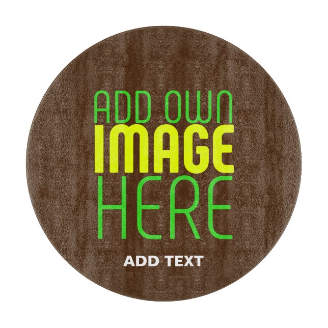 MODERN EDITABLE SIMPLE BROWN IMAGE TEXT TEMPLATE CUTTING BOARD (Front)