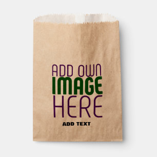 MODERN EDITABLE SIMPLE BROWN IMAGE TEXT TEMPLATE FAVOUR BAGS