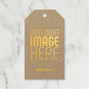 MODERN EDITABLE SIMPLE BROWN IMAGE TEXT TEMPLATE GIFT TAGS