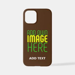 MODERN EDITABLE SIMPLE BROWN IMAGE TEXT TEMPLATE iPhone 12 MINI CASE