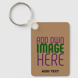 MODERN EDITABLE SIMPLE BROWN IMAGE TEXT TEMPLATE KEY RING
