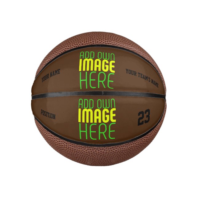 MODERN EDITABLE SIMPLE BROWN IMAGE TEXT TEMPLATE MINI BASKETBALL (Front)