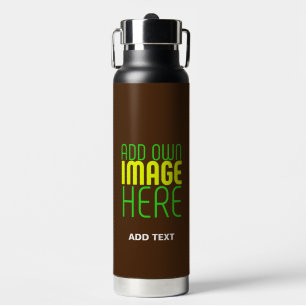 MODERN EDITABLE SIMPLE BROWN IMAGE TEXT TEMPLATE WATER BOTTLE
