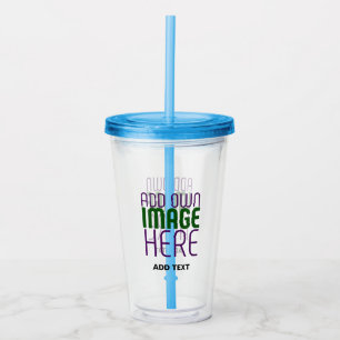 MODERN EDITABLE SIMPLE CLEAR IMAGE TEXT TEMPLATE ACRYLIC TUMBLER