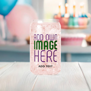 MODERN EDITABLE SIMPLE CLEAR IMAGE TEXT TEMPLATE CAN GLASS