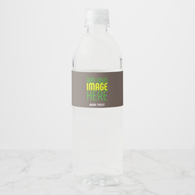 MODERN EDITABLE SIMPLE COFFEE IMAGE TEXT TEMPLATE WATER BOTTLE LABEL (Front)