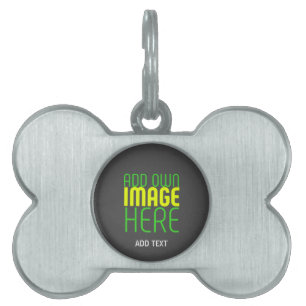 MODERN EDITABLE SIMPLE GREY IMAGE TEXT TEMPLATE PET ID TAG