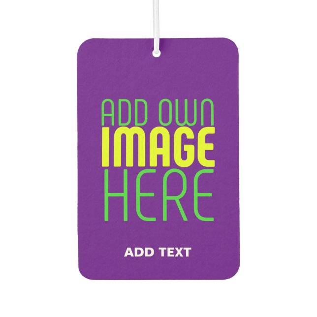 MODERN EDITABLE SIMPLE INDIGO IMAGE TEXT TEMPLATE CAR AIR FRESHENER (Front)