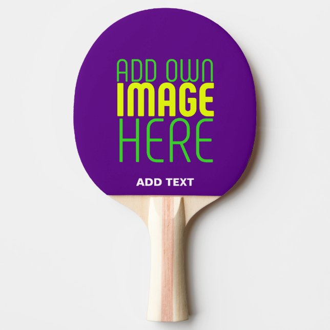 MODERN EDITABLE SIMPLE INDIGO IMAGE TEXT TEMPLATE PING PONG PADDLE (Front)