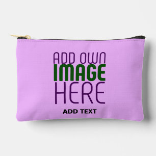 MODERN EDITABLE SIMPLE MAUVE IMAGE TEXT TEMPLATE ACCESSORY POUCH