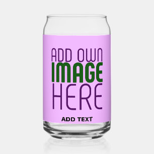 MODERN EDITABLE SIMPLE MAUVE IMAGE TEXT TEMPLATE CAN GLASS