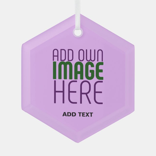  MODERN EDITABLE SIMPLE MAUVE IMAGE TEXT TEMPLATE GLASS TREE DECORATION (Front)