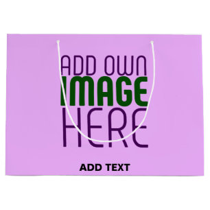 MODERN EDITABLE SIMPLE MAUVE IMAGE TEXT TEMPLATE LARGE GIFT BAG