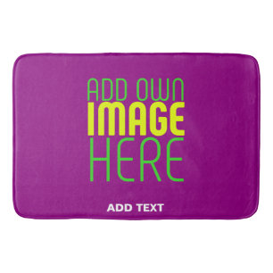 MODERN EDITABLE SIMPLE PURPLE IMAGE TEXT TEMPLATE BATH MAT