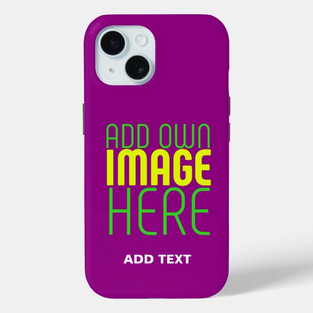 MODERN EDITABLE SIMPLE PURPLE IMAGE TEXT TEMPLATE Case-Mate iPhone CASE (Back)