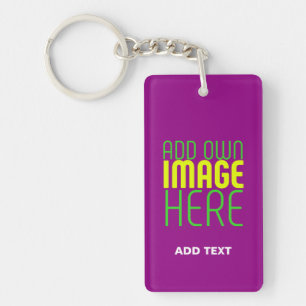 MODERN EDITABLE SIMPLE PURPLE IMAGE TEXT TEMPLATE KEY RING