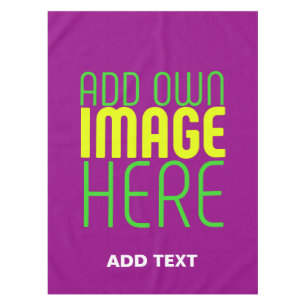 MODERN EDITABLE SIMPLE PURPLE IMAGE TEXT TEMPLATE TABLECLOTH