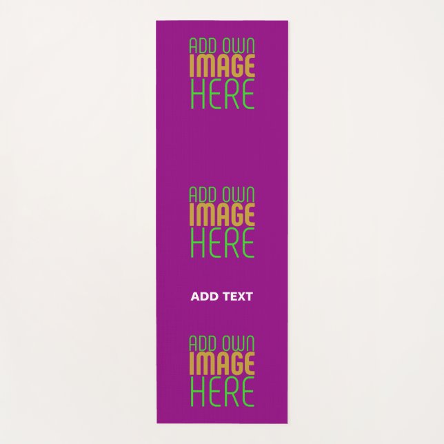 MODERN EDITABLE SIMPLE PURPLE IMAGE TEXT TEMPLATE YOGA MAT (Front)