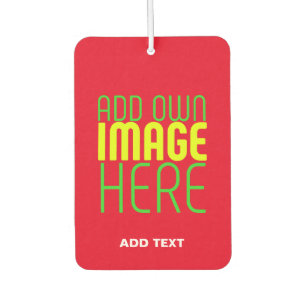 MODERN EDITABLE SIMPLE RED IMAGE TEXT TEMPLATE CAR AIR FRESHENER
