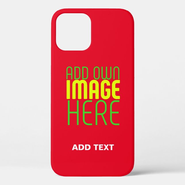 MODERN EDITABLE SIMPLE RED IMAGE TEXT TEMPLATE Case-Mate iPhone CASE (Back)