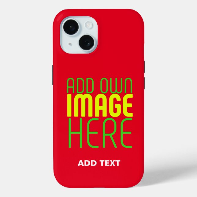 MODERN EDITABLE SIMPLE RED IMAGE TEXT TEMPLATE Case-Mate iPhone CASE (Back)