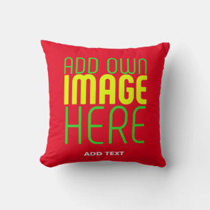 MODERN EDITABLE SIMPLE RED IMAGE TEXT TEMPLATE CUSHION