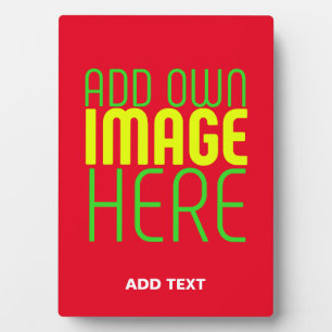 MODERN EDITABLE SIMPLE RED IMAGE TEXT TEMPLATE PLAQUE