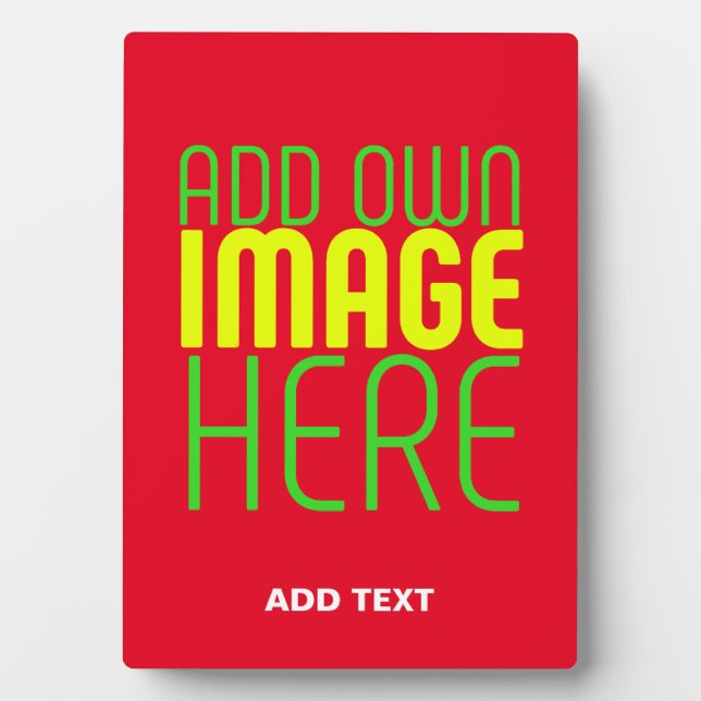 MODERN EDITABLE SIMPLE RED IMAGE TEXT TEMPLATE PLAQUE (Front)