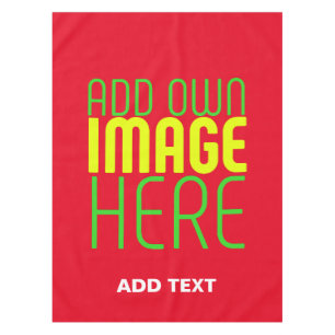 MODERN EDITABLE SIMPLE RED IMAGE TEXT TEMPLATE TABLECLOTH