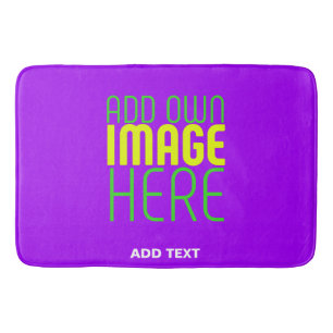 MODERN EDITABLE SIMPLE VIOLET IMAGE TEXT TEMPLATE BATH MAT