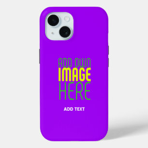 MODERN EDITABLE SIMPLE VIOLET IMAGE TEXT TEMPLATE iPhone 15 CASE