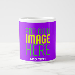 MODERN EDITABLE SIMPLE VIOLET IMAGE TEXT TEMPLATE LARGE COFFEE MUG