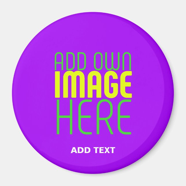 MODERN EDITABLE SIMPLE VIOLET IMAGE TEXT TEMPLATE MAGNET (Front)