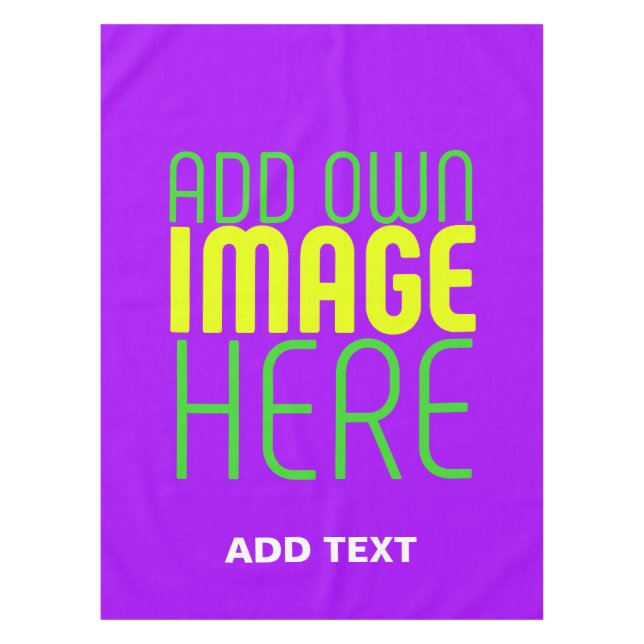 MODERN EDITABLE SIMPLE VIOLET IMAGE TEXT TEMPLATE TABLECLOTH (Front)