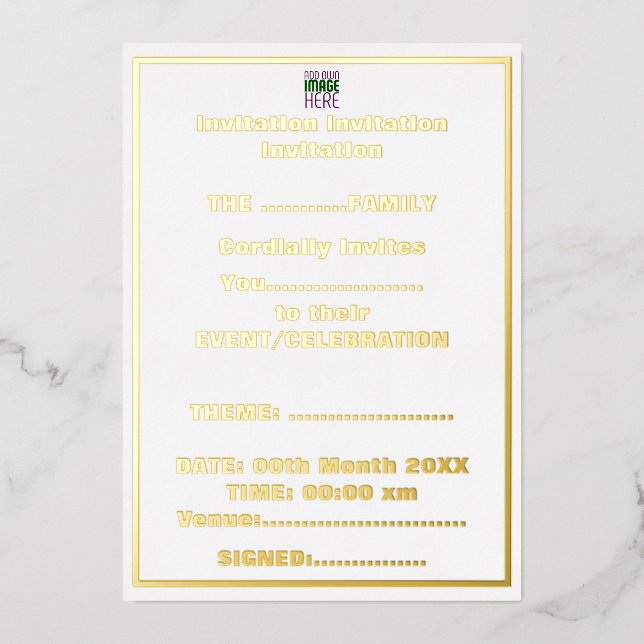 MODERN EDITABLE SIMPLE WHITE IMAGE TEXT TEMPLATE (Front)